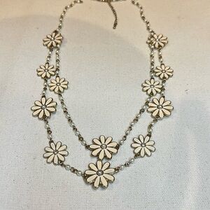 J. Crew White Floral Necklace